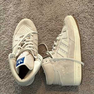 Adidas Cream High-Top Sneakers size 12 suede